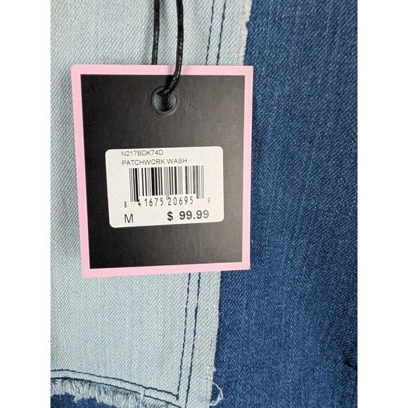 NWT NANETTE LEPORE Womens Sz M Patchwork Denim Dress Sleeveless Western 90s 152 - Picture 4 of 6